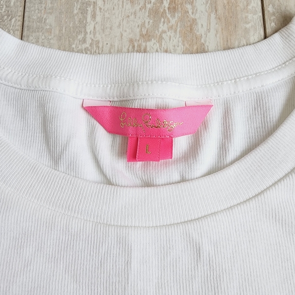 LILLY PULITZER π¦ Luxletic Resort White Baldwin Top - NWOT Size Large - Picture 5 of 7